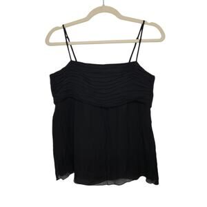 Vintage y2k Gap Size 4 Black Cami Tank Top Zip Emo Goth Witchy 90s 00s Shirt